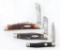 Lot of 3 Case XX Knives