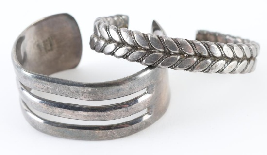 Lot of 2 Mexican Sterling Cuff