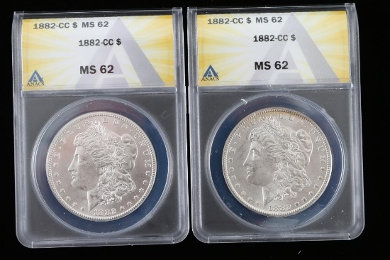 Lot of 2 Morgan Silver Dollars