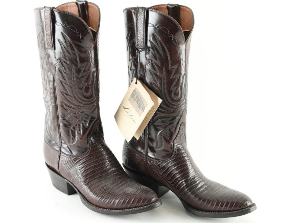 Pair of Lucchese Exotic Hide Boots