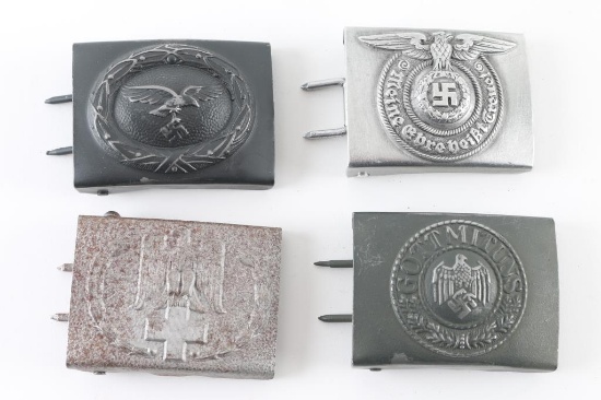 4 German WWII Enlisted Mans Belt Buckles
