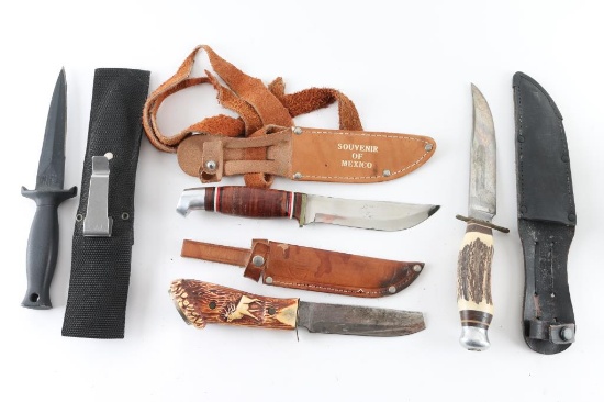 Lot of 4 Sheath Knives