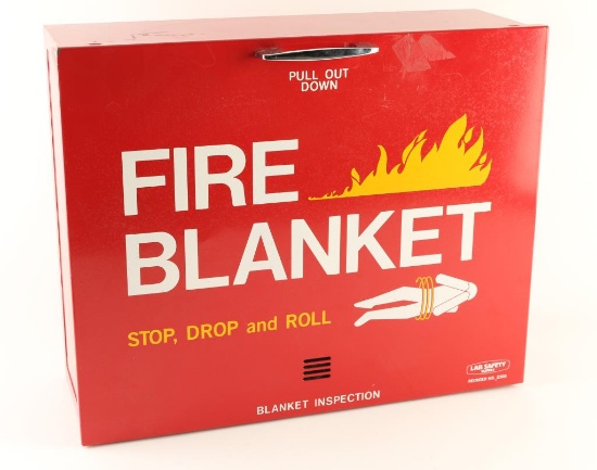 Lab Safety Supply Fire Blanket w/ Cabinet