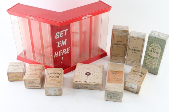 Vintage Winchester Ammo Display and Wads