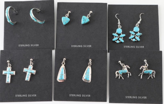 Lot of 6 Native American Earrings