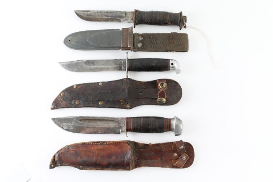 Collection of 3 Fixed Blade Knives