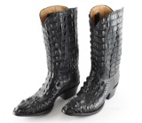 Pair of Black Exotic Hide Boots