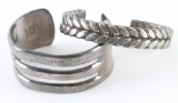 Lot of 2 Mexican Sterling Cuff