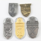 Lot of 5 WWII Combat Sleeve Shields