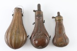 Lot Of Three Powder Flasks
