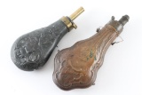 Lot of Two Powder Flasks