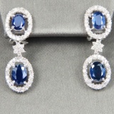 Beautiful Blue Sapphire and Diamond Dangle