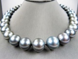 Exquisite Large Black SOUTH SEA Pearl Necklace
