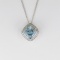 Bright Aquamarine and Diamond Pendant