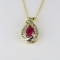 Bright Red Ruby and Diamond Pendant