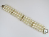 Gorgeous 3 Strand Cultured Pearl Bracelet