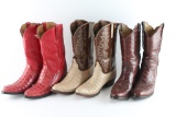 Lot of 3 Pairs of Lucchese Cowboy Boots