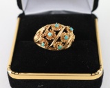 Unique Gold & Turquoise Ring