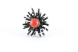 Sterling And Coral Ring