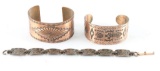 Lot Of Three Copper Bracelets