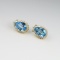 Vibrant Swiss Blue Topaz and Diamond Earrings