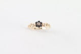 Aesthetic Sapphire & Diamond Daisy Ring