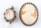Lot Of Two Antique Cameo Pin and Pendant