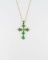 Beautiful Emerald and Diamond Cross Pendant
