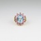 Vibrant Blue Topaz and Pink Tourmaline Ring