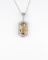 Beautiful Imperial Topaz and Diamond Pendant