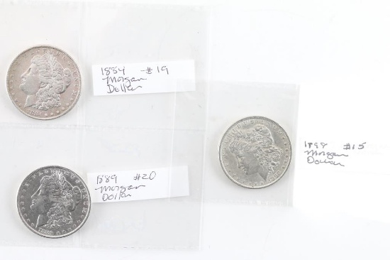 Lot of 3 Morgan Silver Dollars