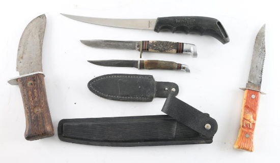 Lot Of Five Hunting Knives