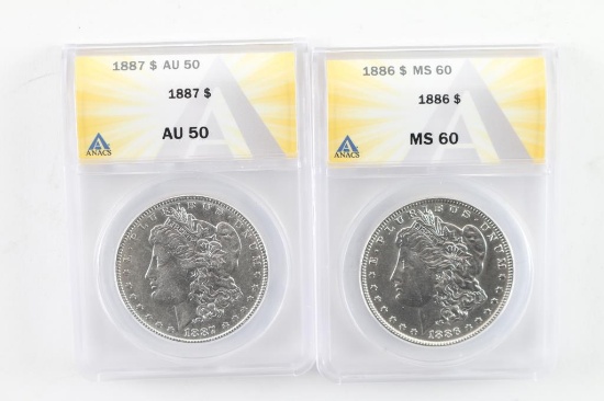 Lot of 2 Morgan Silver Dollars