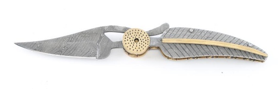Japanese Damascus Pocket Knife
