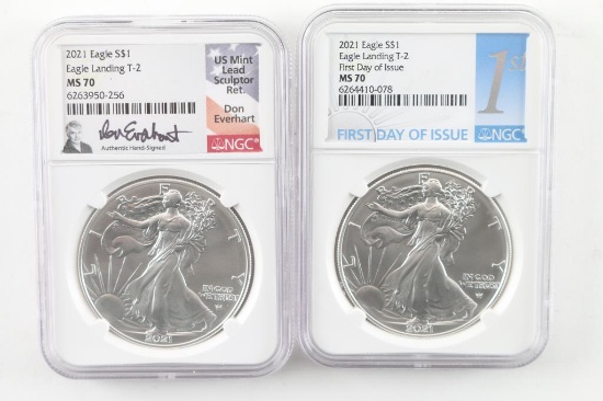 Lot of 2 Eagle Silver Dollars