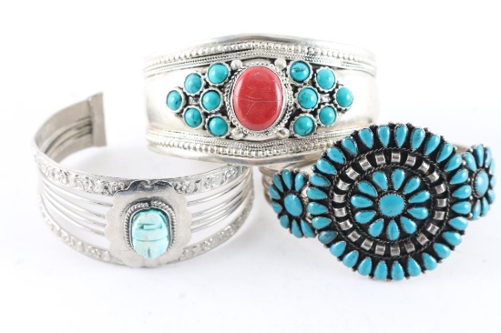 Lot of 3 Cuff Bracelets