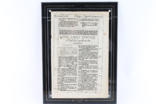 Framed Page of An Antique Bible