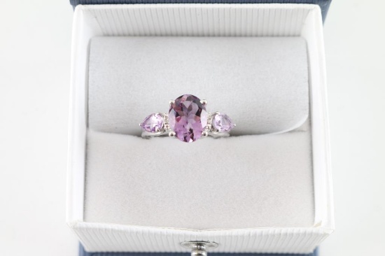Amethyst & Diamond Ring