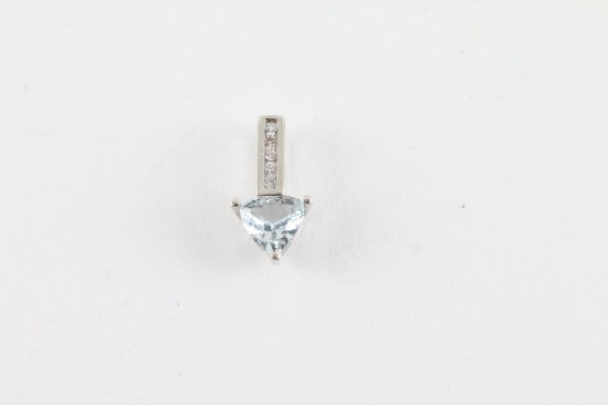 Aquamarine & Diamond Pendant