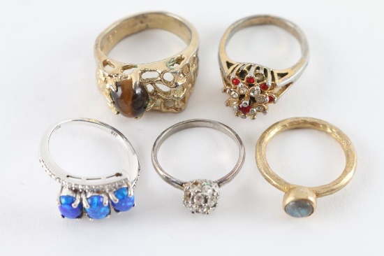 Lot of 5 Sterling Rings