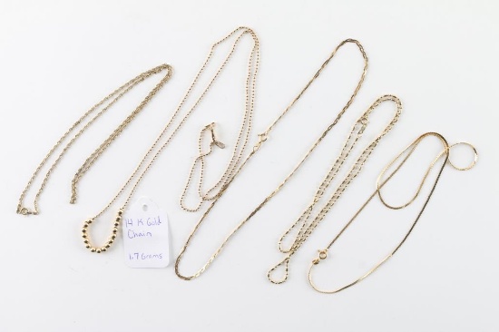 Lot of 14kt Yellow Gold Chains