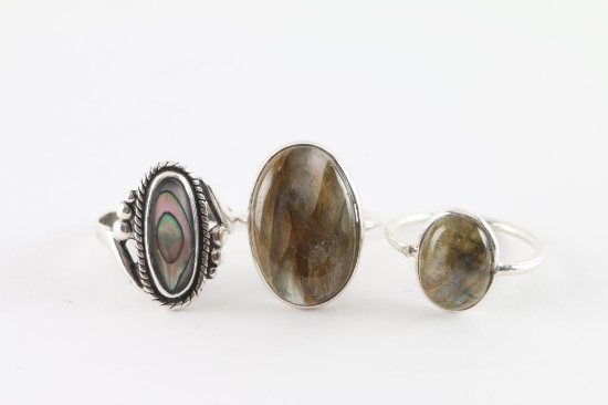 Lot of 3 Sterling Rings