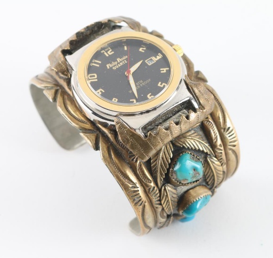 Navajo Watchband Brass Cuff