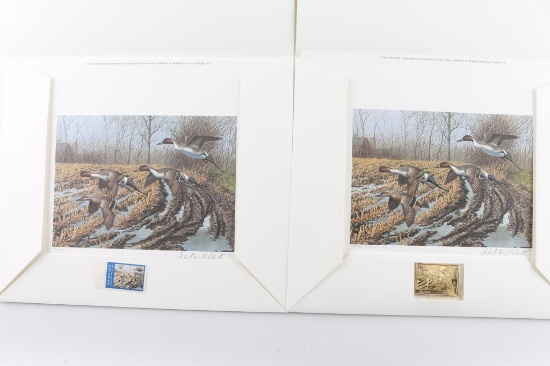 Lot Of Two Collector Stamp Duck Prints