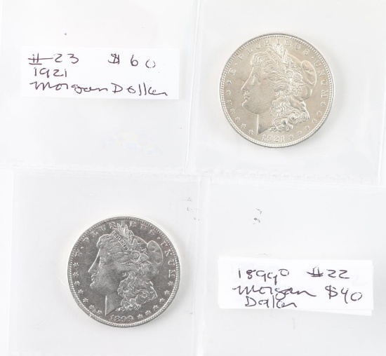 Lot of 2 Morgan Silver Dollars