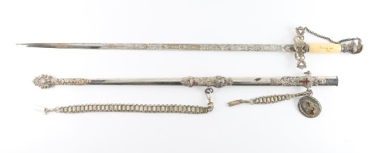 Ornate Masonic Knights Templar Sword