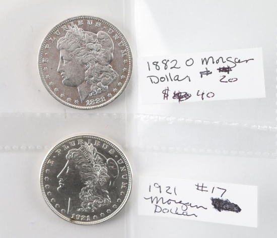 Lot of 2 Morgan Silver Dollars