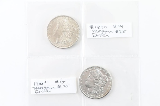 Lot of 2 Morgan Silver Dollars
