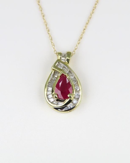 Alluring Ruby and Diamond Pendant