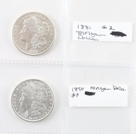 Lot of 2 Morgan Silver Dollars